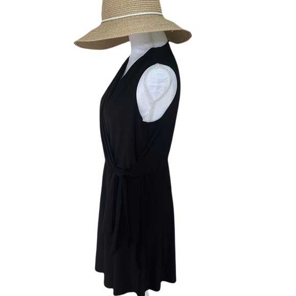 Nick & Nash Sleeveless Black Faux Wrap Dress Size Medium - Picture 4 of 7